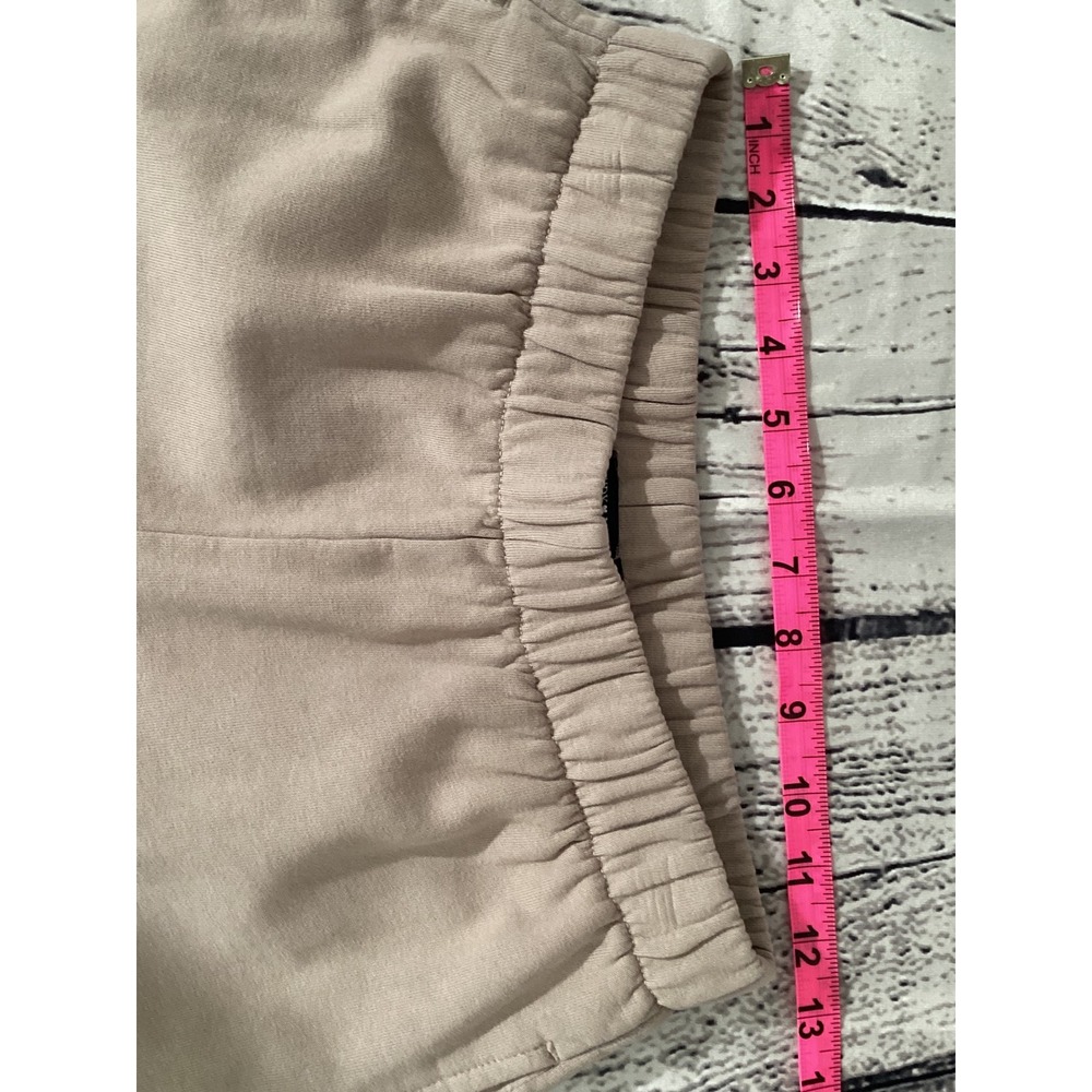 Brandy Melville Rosa Jogger Sweatpants Beige Elastic Waist Fleece Pants One Size - Picture 4 of 4